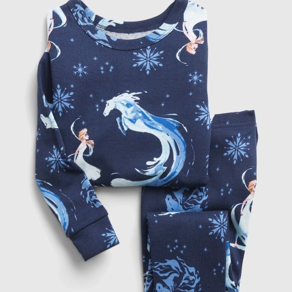 Baby GAP Organic Cotton Frozen Elsa and Water Horse Long Sleeve PJ Set - Picture 1 of 3
